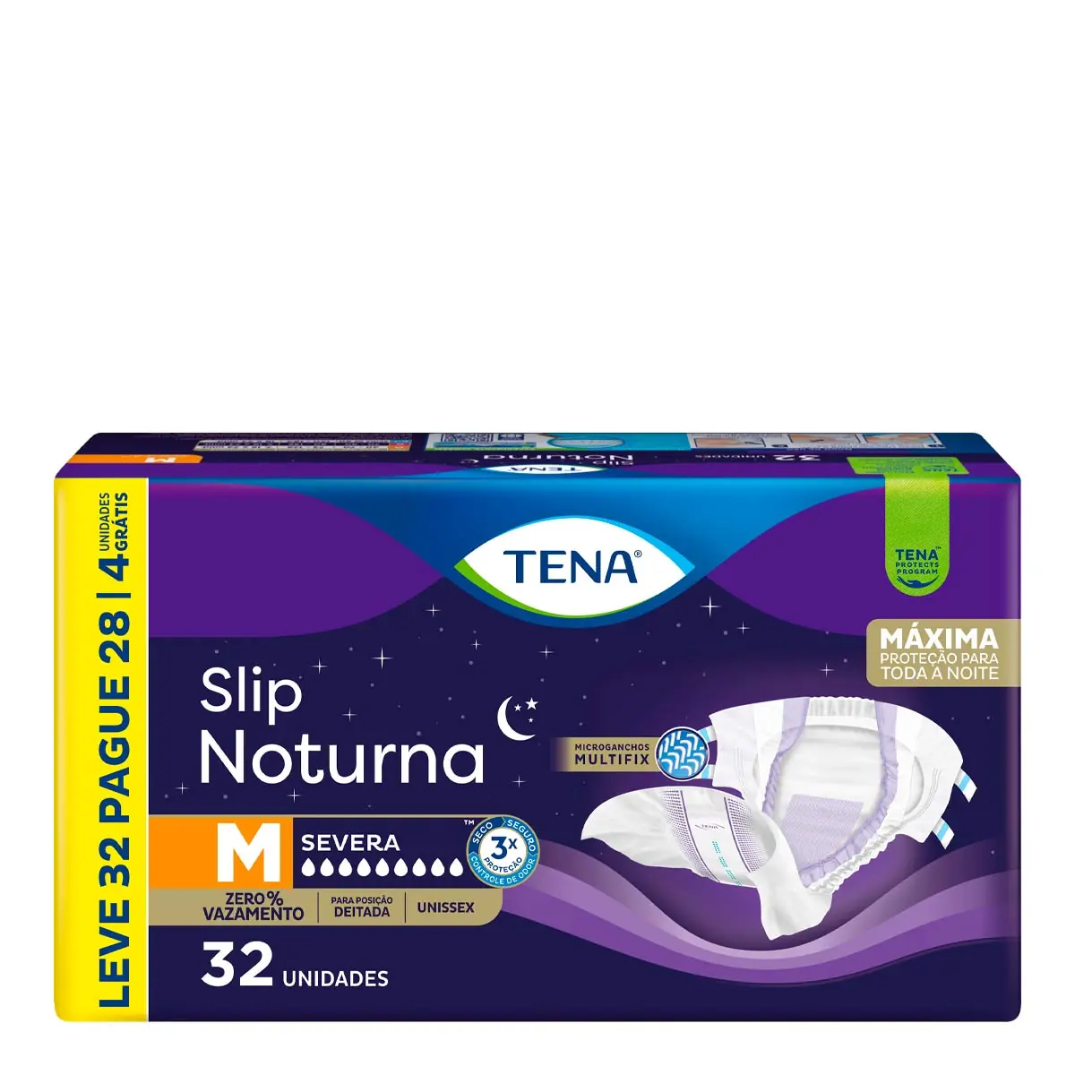 Fralda Geriátrica Tena Slip Noturna M 32 Unidades