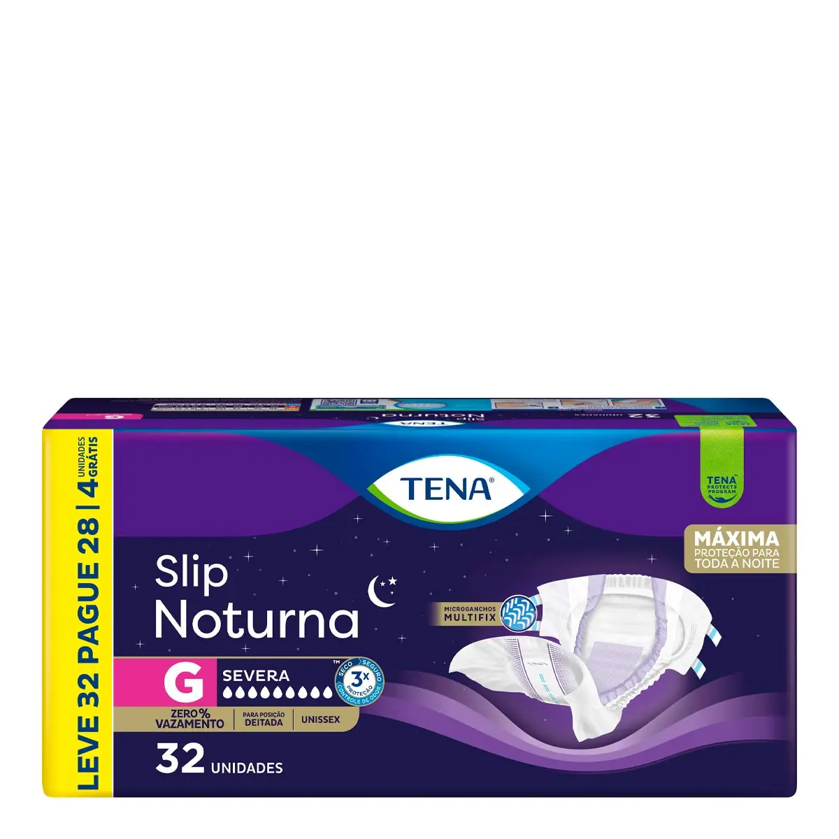 Fralda Geriátrica Tena Slip Noturna G 32 Unidades