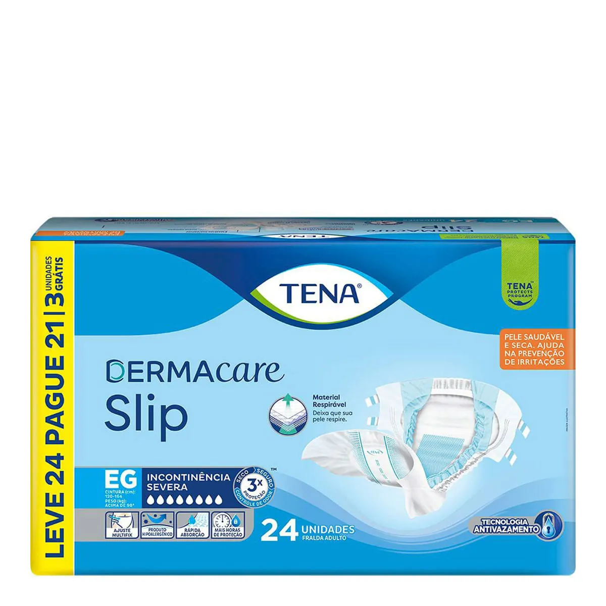 Fralda Geriátrica Tena Dermacare Slip EG 24 Unidades