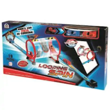 Pista Duplo Looping C/2 Carrinh.braskit