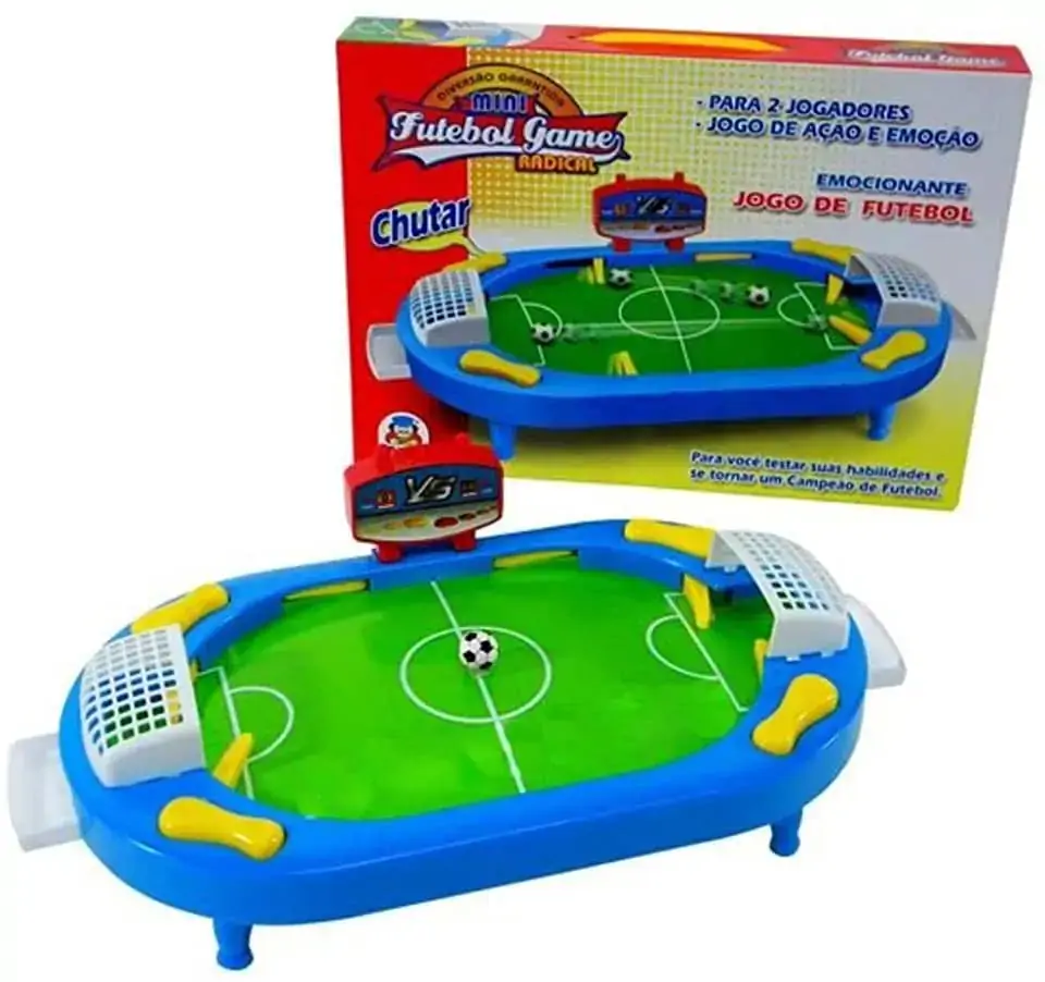 Jogo De Futebol Mini Mesa Game Kit Campo Bolinha Placar