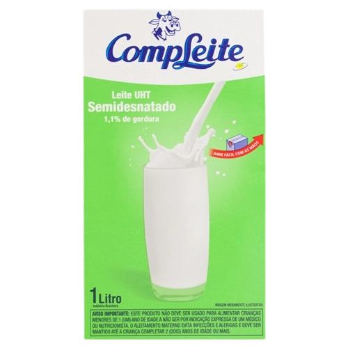 Leite Compleite Semidesnatado Tampa 1lt