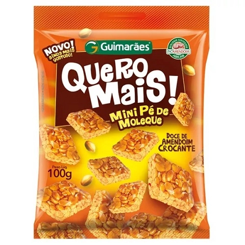 Pé de Moleque Crocante Quero Mais Pacote 100g