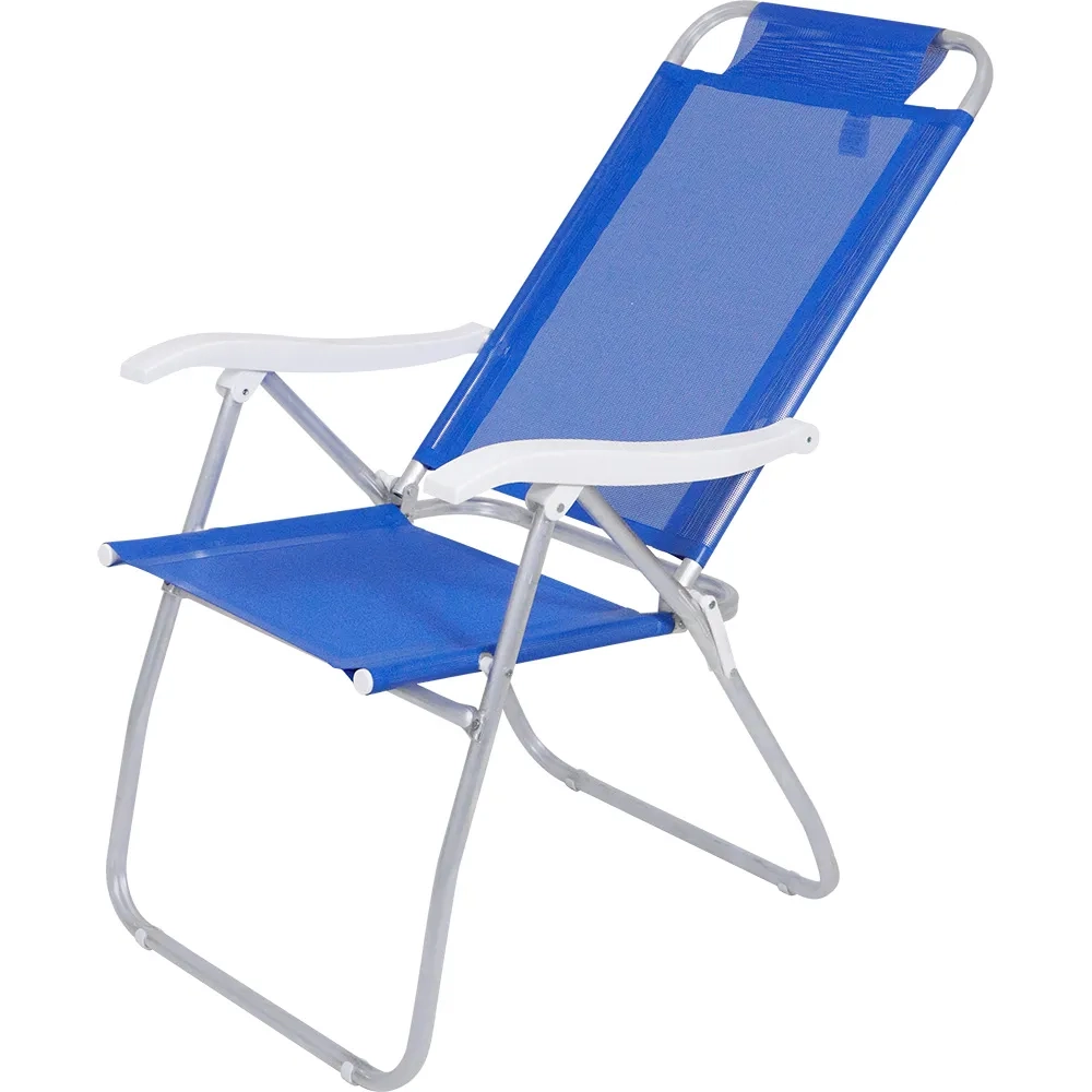 Cadeira Prosa Aluminio 4 Posicoes Azul 064002 Bel Fix