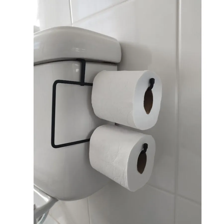 Suporte Papel Higiênico Horizontal Bel Curvy Preto