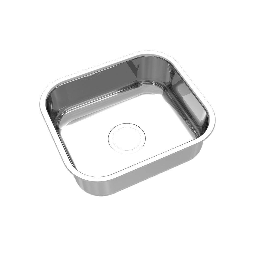 Cuba para Cozinha Simples de Embutir em Aço Inox 304 Fosco Retangular 40x34x17cm 0,6mm 3.1/2" Mekal
