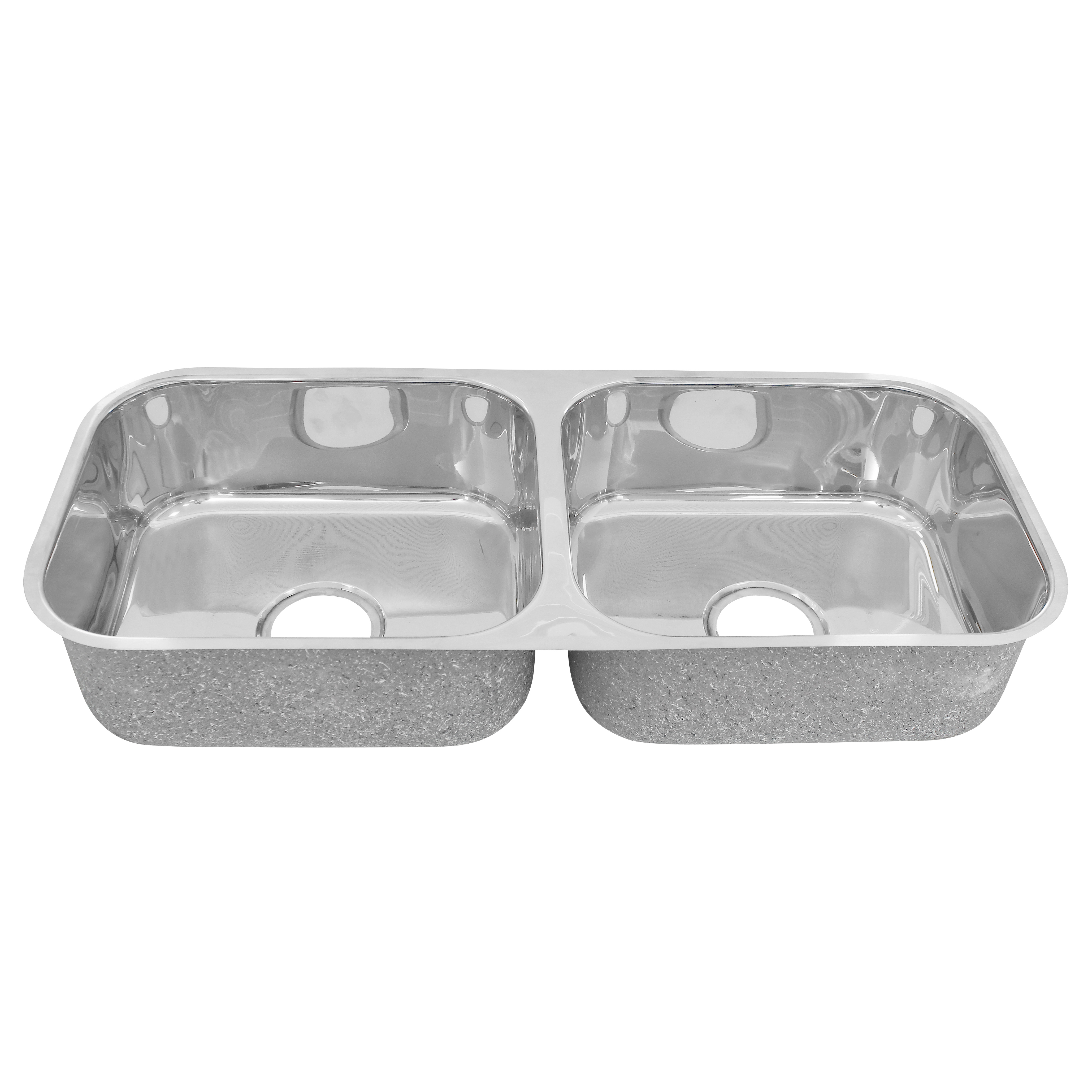 Cuba para Cozinha Dupla de Embutir em Aço Inox 304 Brilhante Retangular 82,5x34x17cm 0,7mm 4.1/2" Mekal