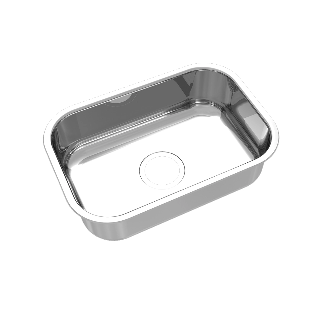 Cuba para Cozinha Simples de Embutir em Aço Inox 304 Fosco Retangular 46,5x31x17cm 0,6mm 3.1/2" Mekal