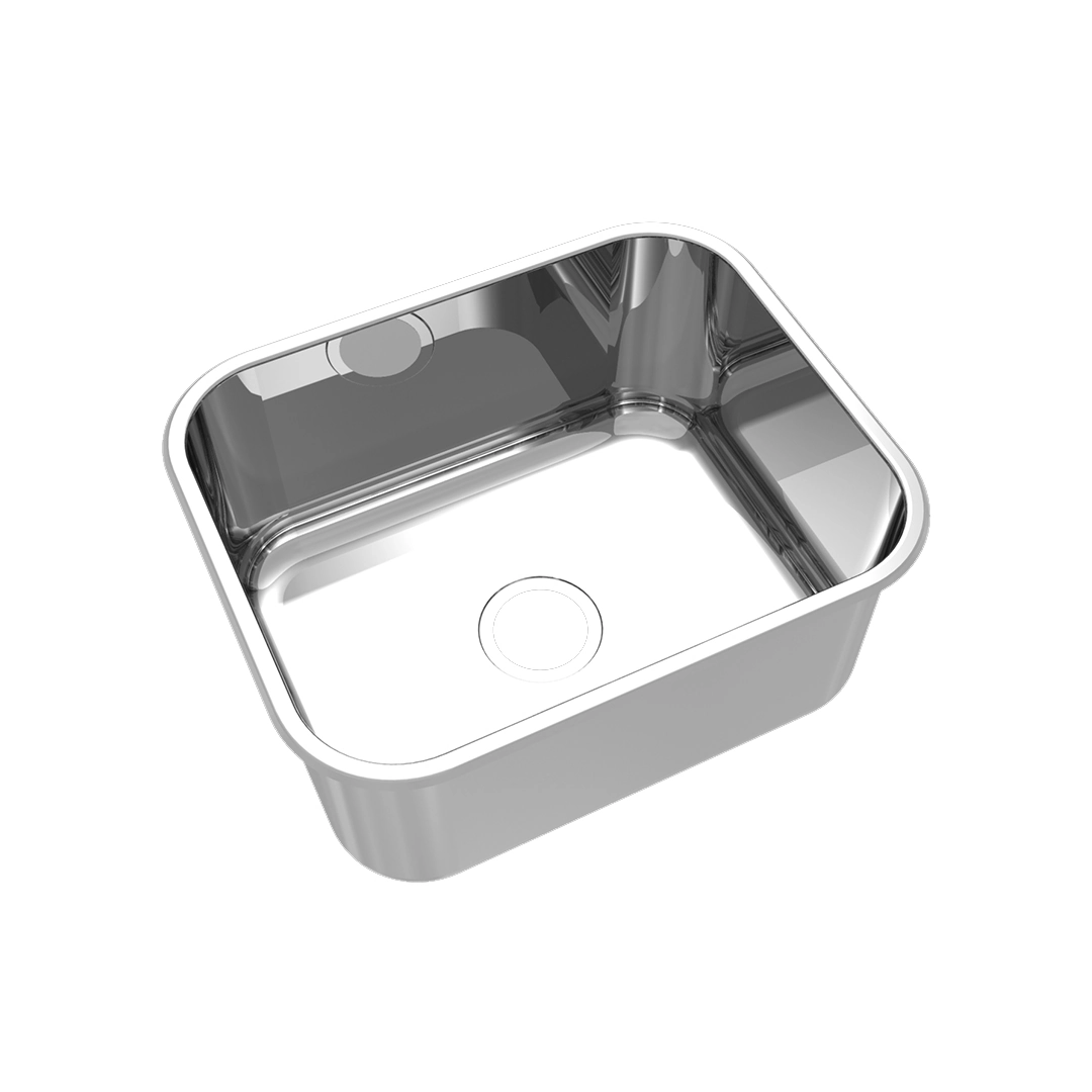 Cuba para Cozinha Simples de Embutir em Aço Inox 304 Polido Retangular 50x40x17cm 0,7mm 4.1/2" Mekal
