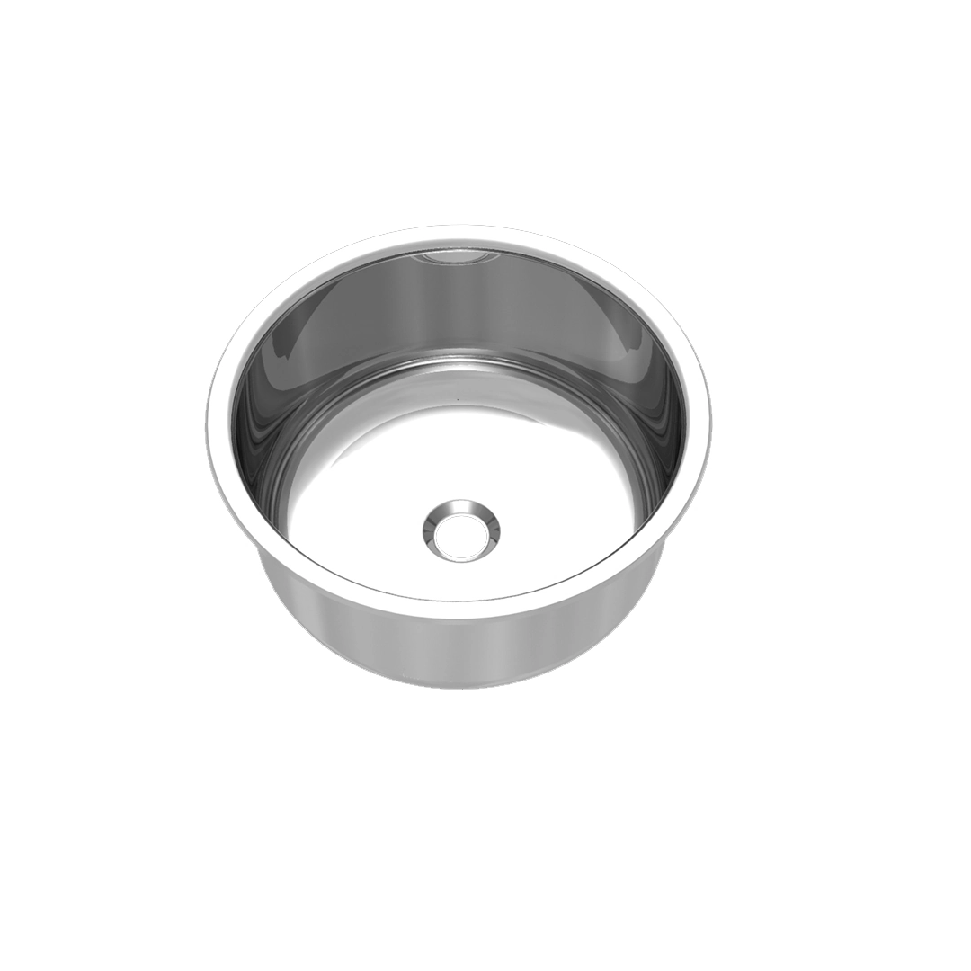 Cuba para Cozinha Simples de Embutir ou Sobrepor em Aço Inox 304 Polido Redonda 30x15cm 0,6mm 3.1/2" Mekal
