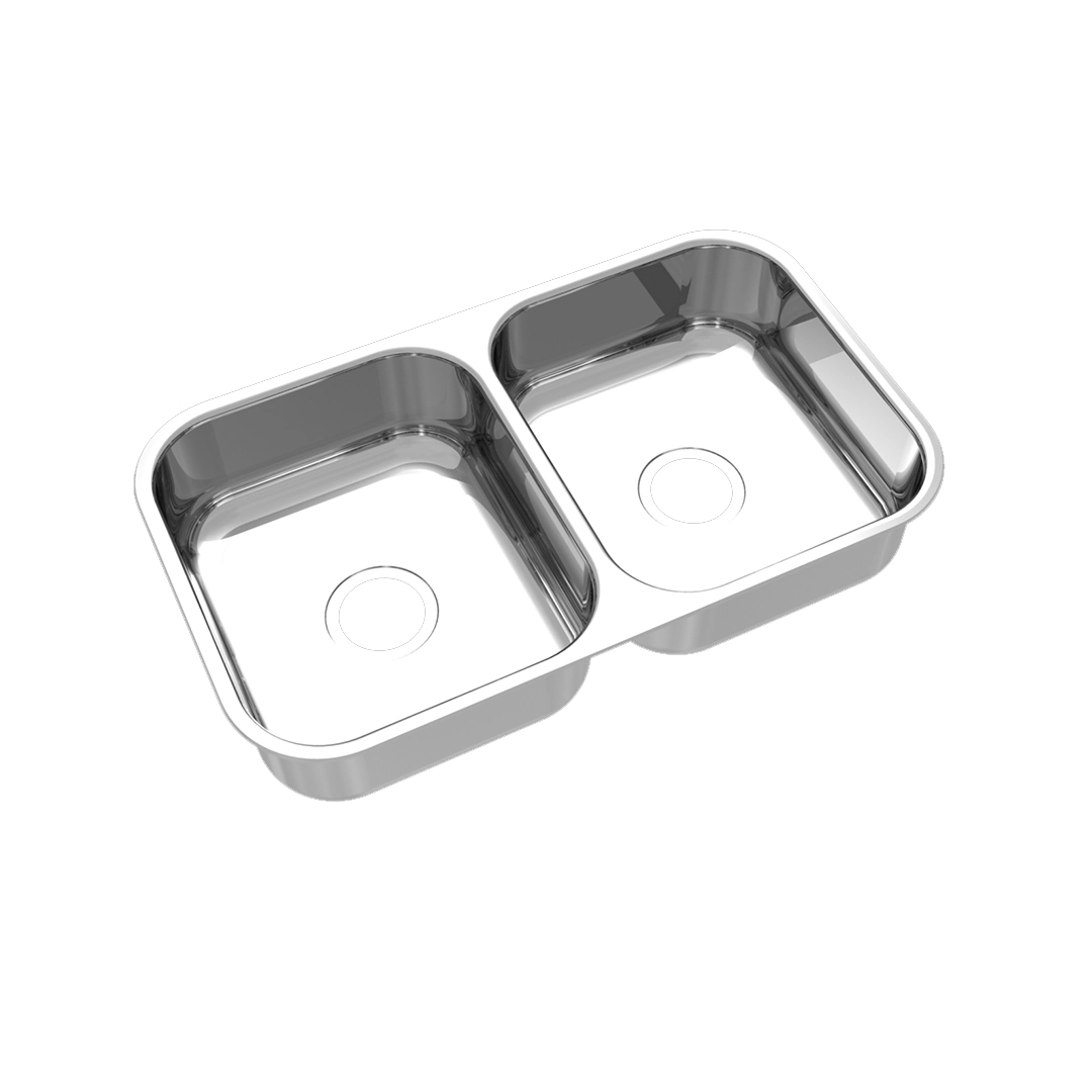 Cuba para Cozinha Dupla de Embutir ou Sobrepor em Aço Inox 304 Fosco Retangular 70x40x17cm 0,6mm 4.1/2" Mekal