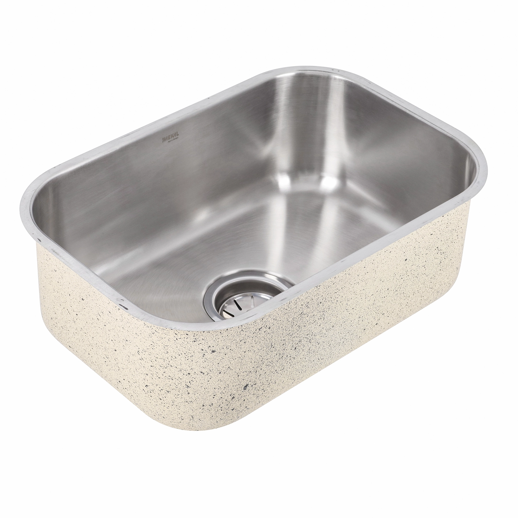 Cuba para Cozinha Simples de Embutir em Aço Inox 304 Fosco Retangular 46,5x31x17cm 0,6mm 4.1/2" Mekal