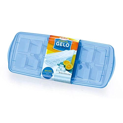 Combo c/ 2 Forma Gelo Firenze c/ Tampa Empalhável Fabricado com Material Plástico Resistente Atóxico - 121575