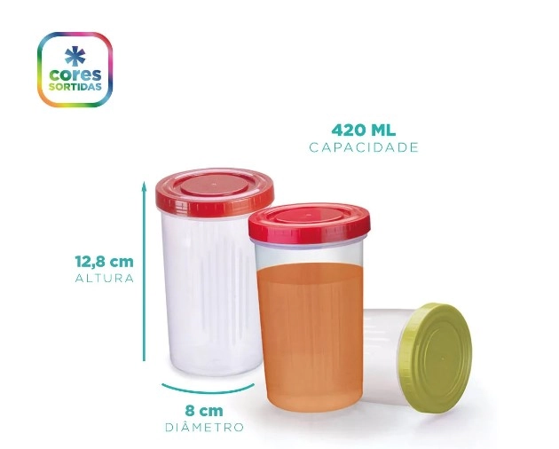 Copo Rosca Tampa 420ml Vermelho 029 012 547 Nitron