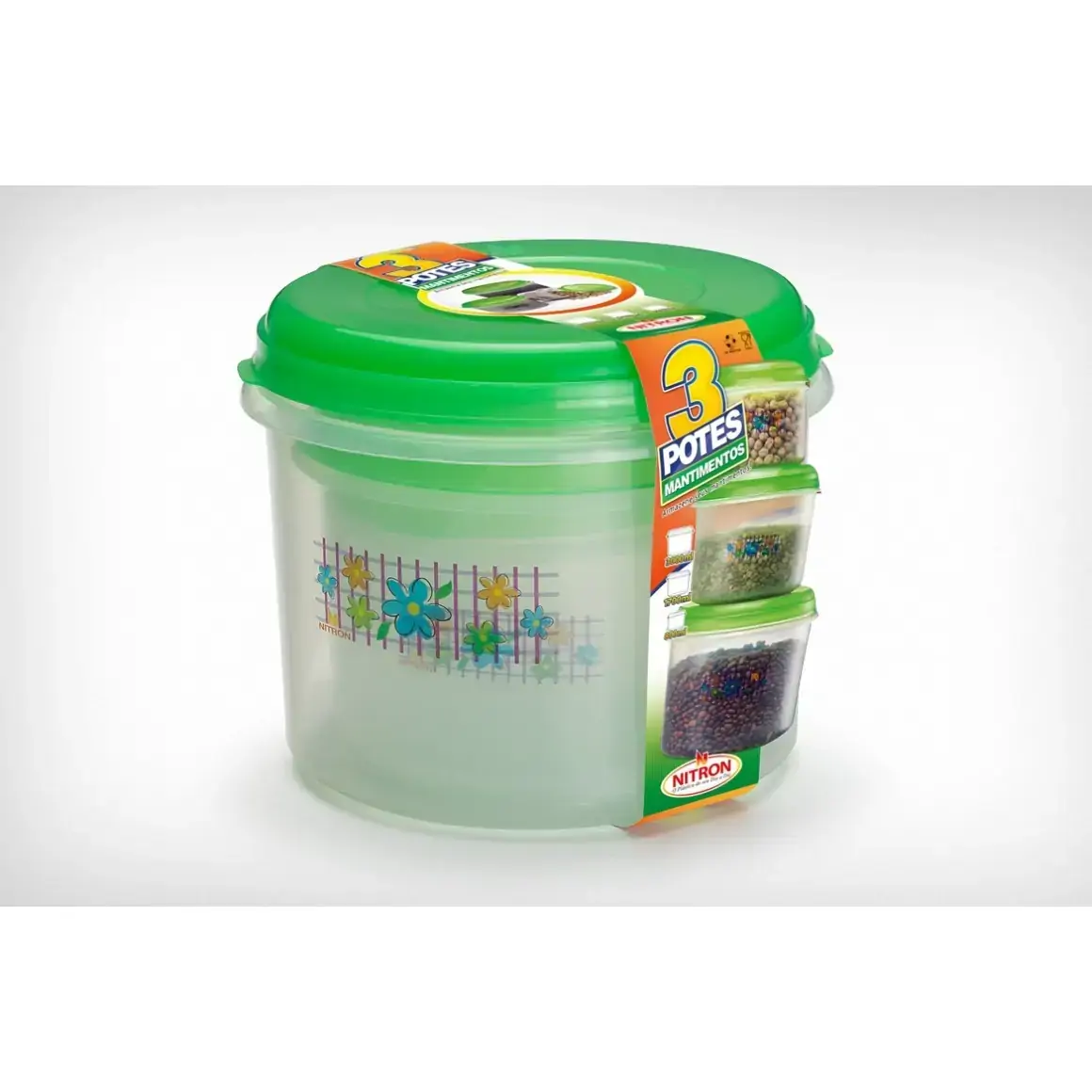 Conjunto Pote Manteiga Pmg Nitron 3 Pcs