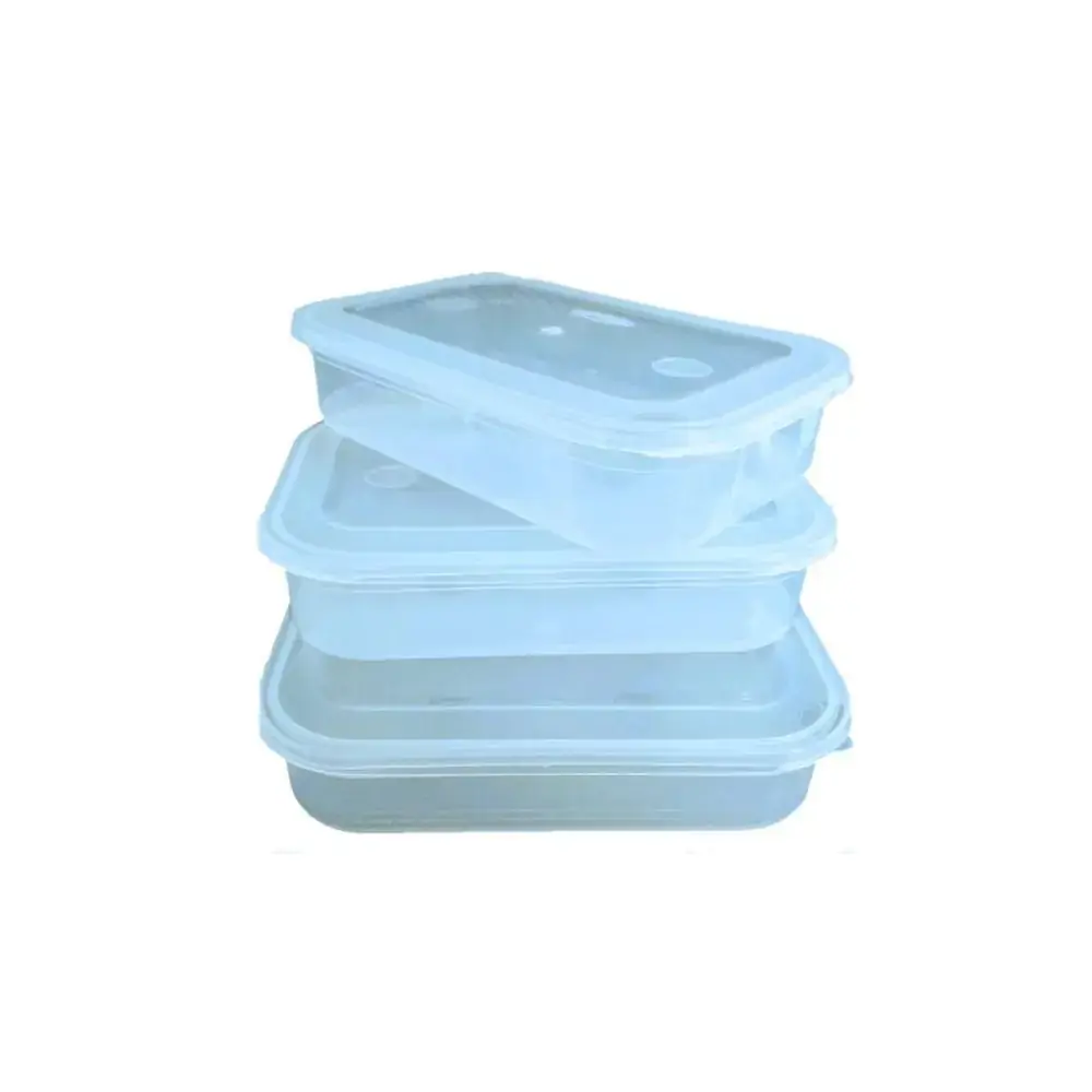 Pote Retangular Raso Pequeno C/ 3 Pcs.