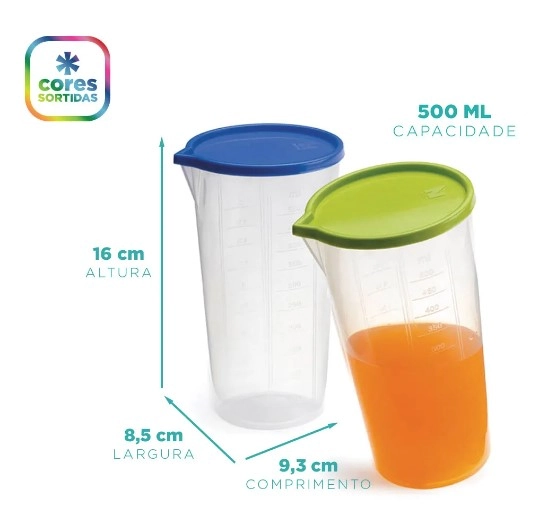 Copo Medidor Nitron C/tampa 500ml