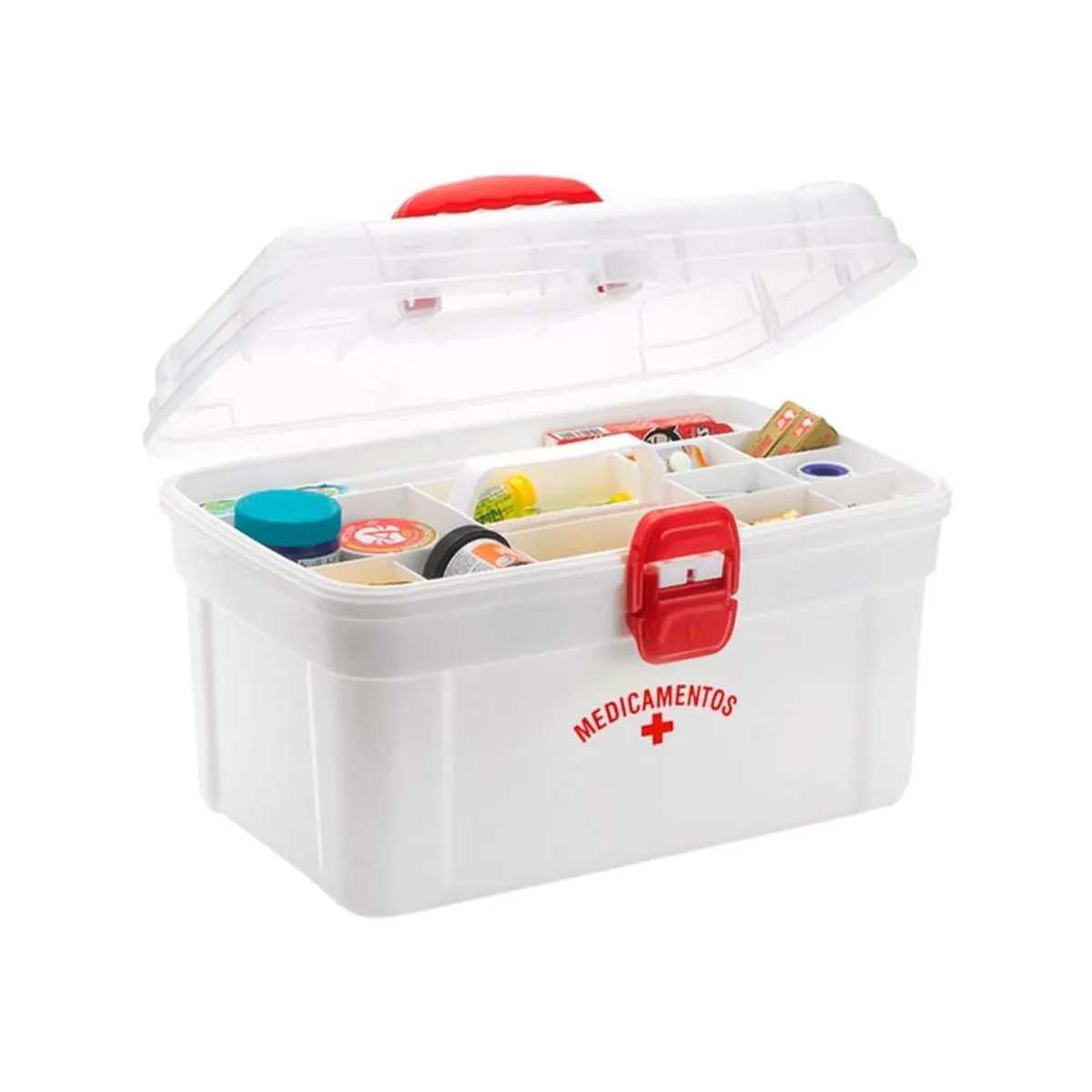 Frasqueira Medicamentos Mega Luxo Primeiros Socorros Organize Remédios 37Cm Bandeja Divisórias Atóxico, Nitron - 4385
