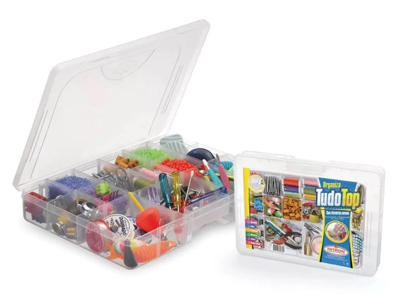 ESTOJO ORGANIZADOR G COM ATÉ 18 DIVISÓRIAS 36X27X6CM