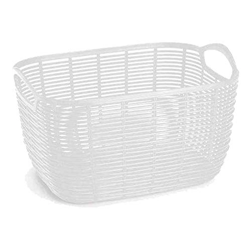 Cesto Organizador Vime Plastico 21x29x15 cm Branco - 138074