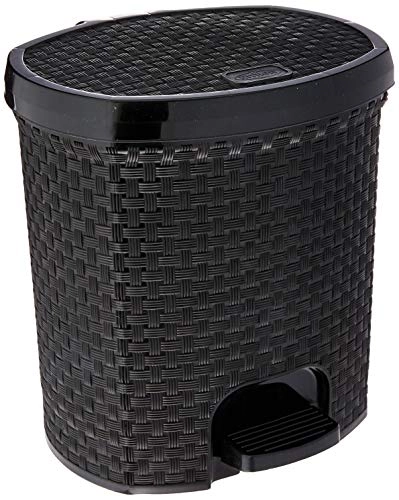 Lixeira Rattan 6 Litros Preta 1UN Nitron