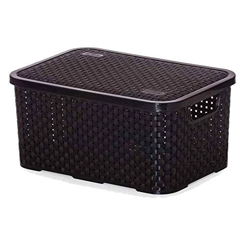 Cesto Organizador PP Telado Rattan C/ Tpa Preto - 138111