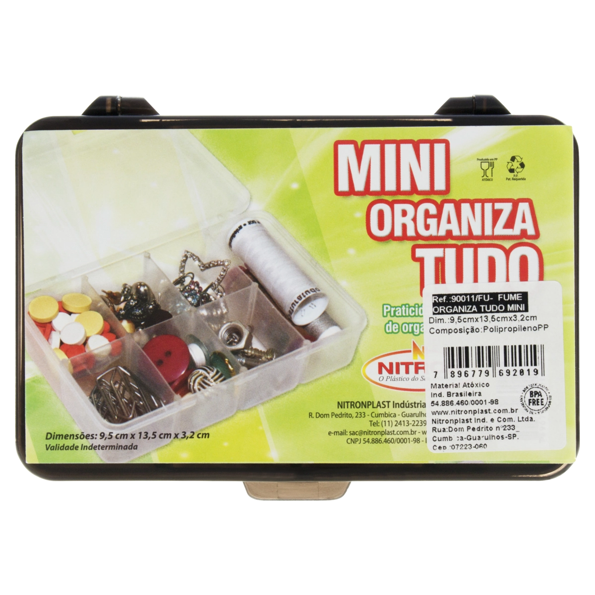 Organizador Fumê Com Divisórias Nitronplast Mini