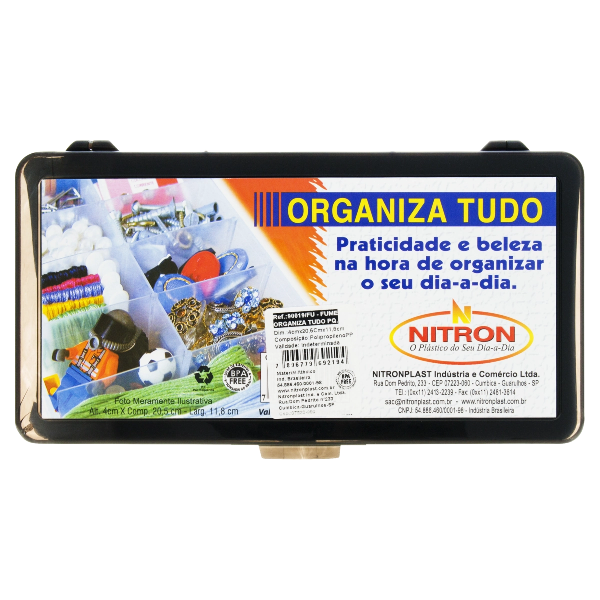 Organizador Fumê Com Divisórias Nitronplast P