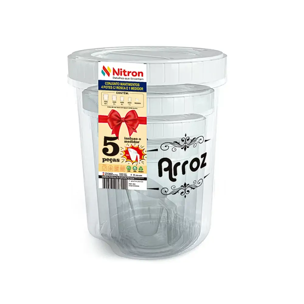 Conj Potes Mantimento Rosca 4 Pc Medidor 293 Nitron