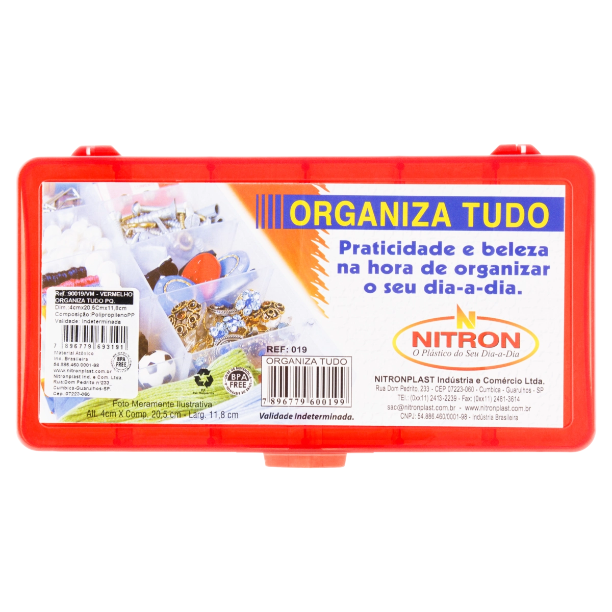 Organizador Vermelho Com Divisórias Nitronplast P