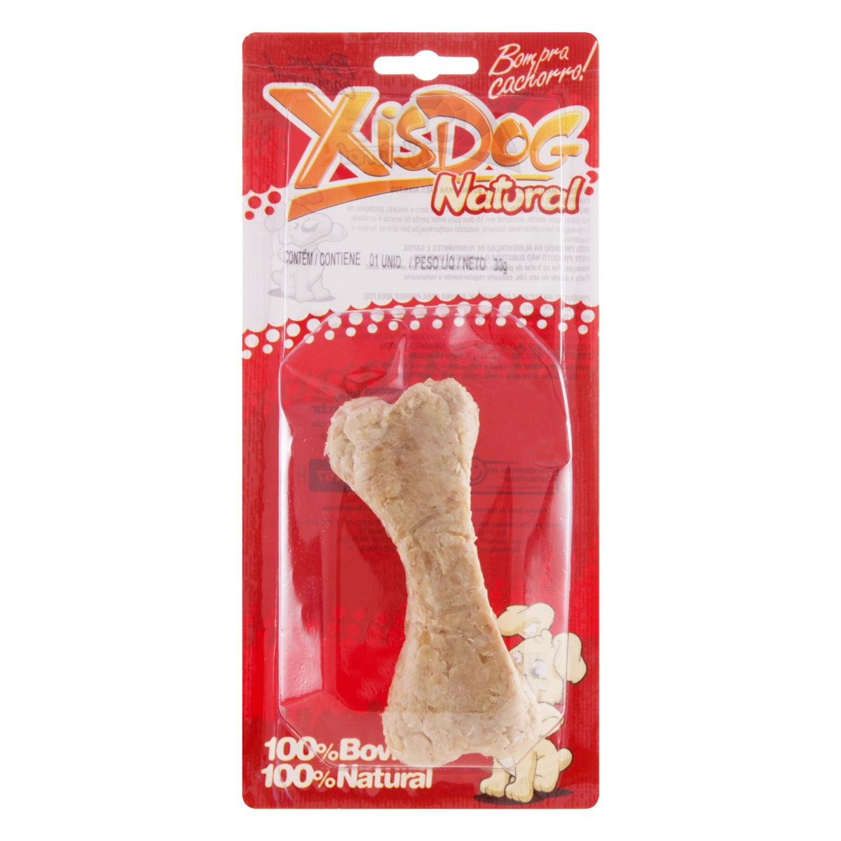Osso Mastigável Moldado Para Cães Adultos Xisdog Natural Pequeno 30g
