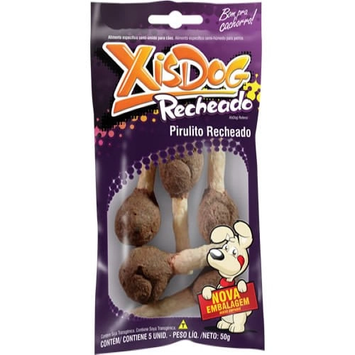 Osso Pirulito Recheado Xis Dog 5 unidades