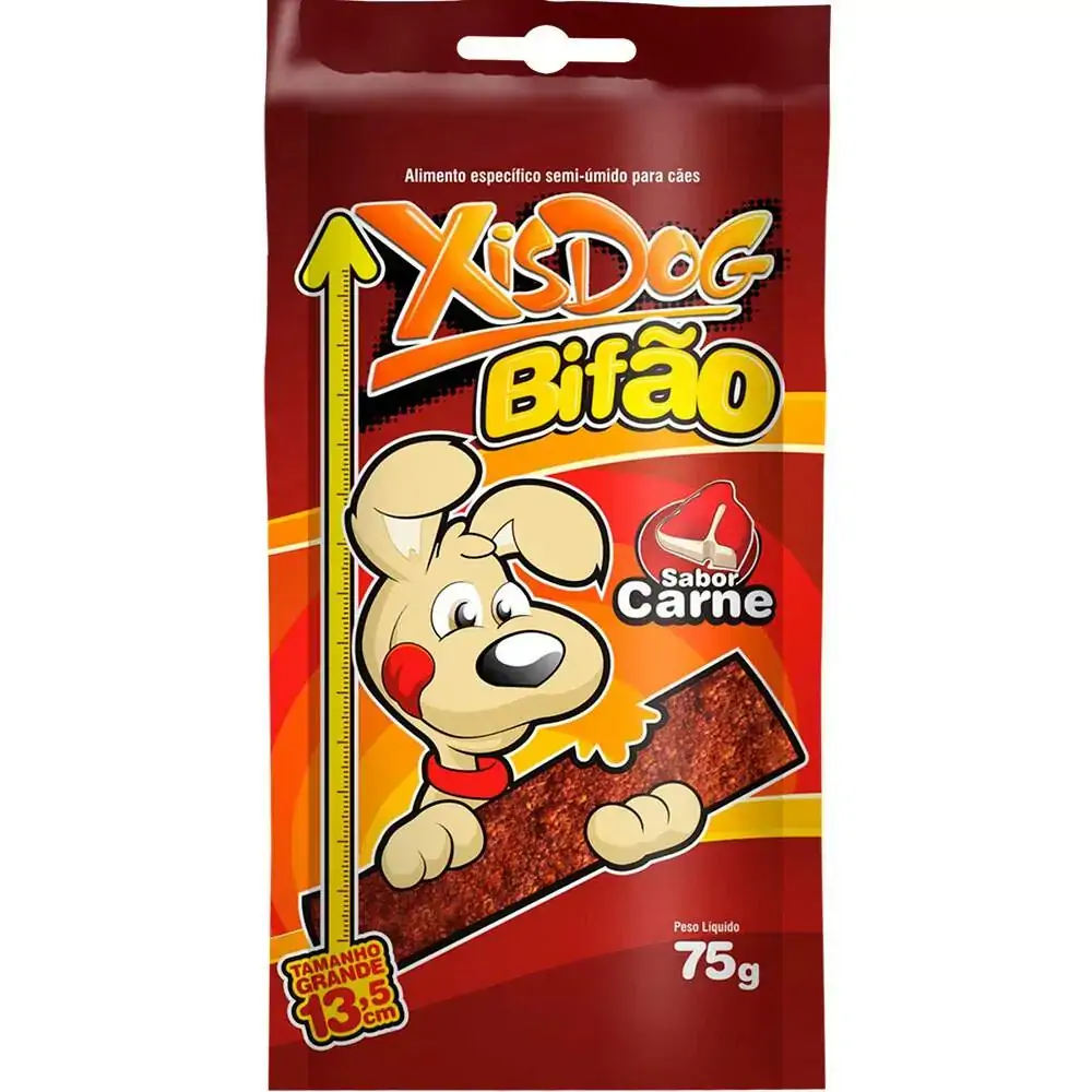 Petisco Xisdog Bifão Para Cães Adultos E Filhotes Sabor Carne 75g