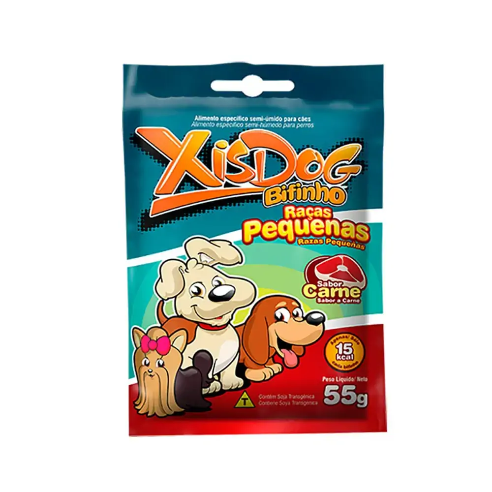 Petisco Bifinho XisDog Raças Pequenas Carne 55g