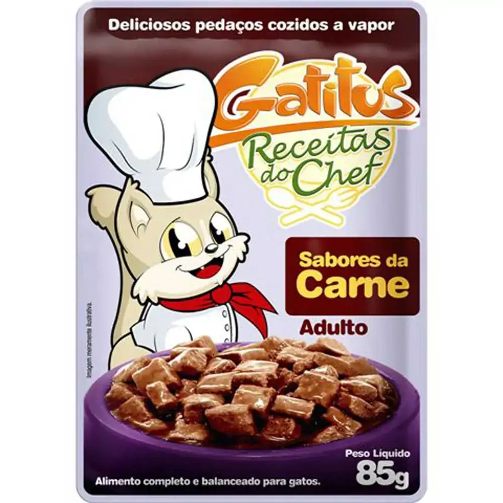 Alimento Úmido Gatitus Sabores da Carne 85g