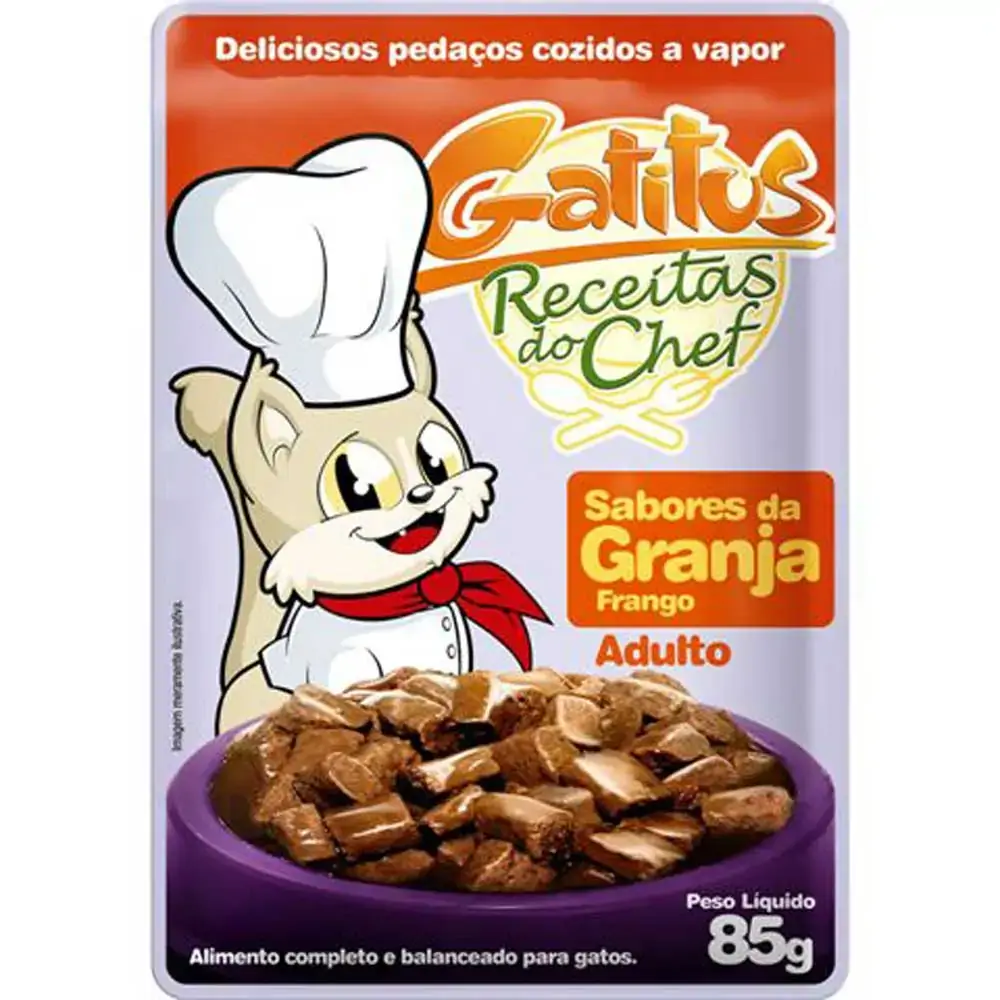 Alimento Úmido Gatitus Sabores da Granja Frango 85g 85g