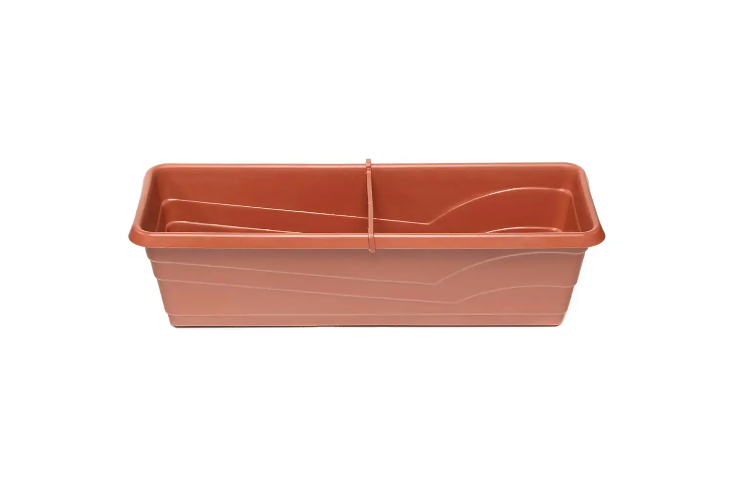 Floreira em Polietileno Retangular 60x21cm Cerâmica Marrom
