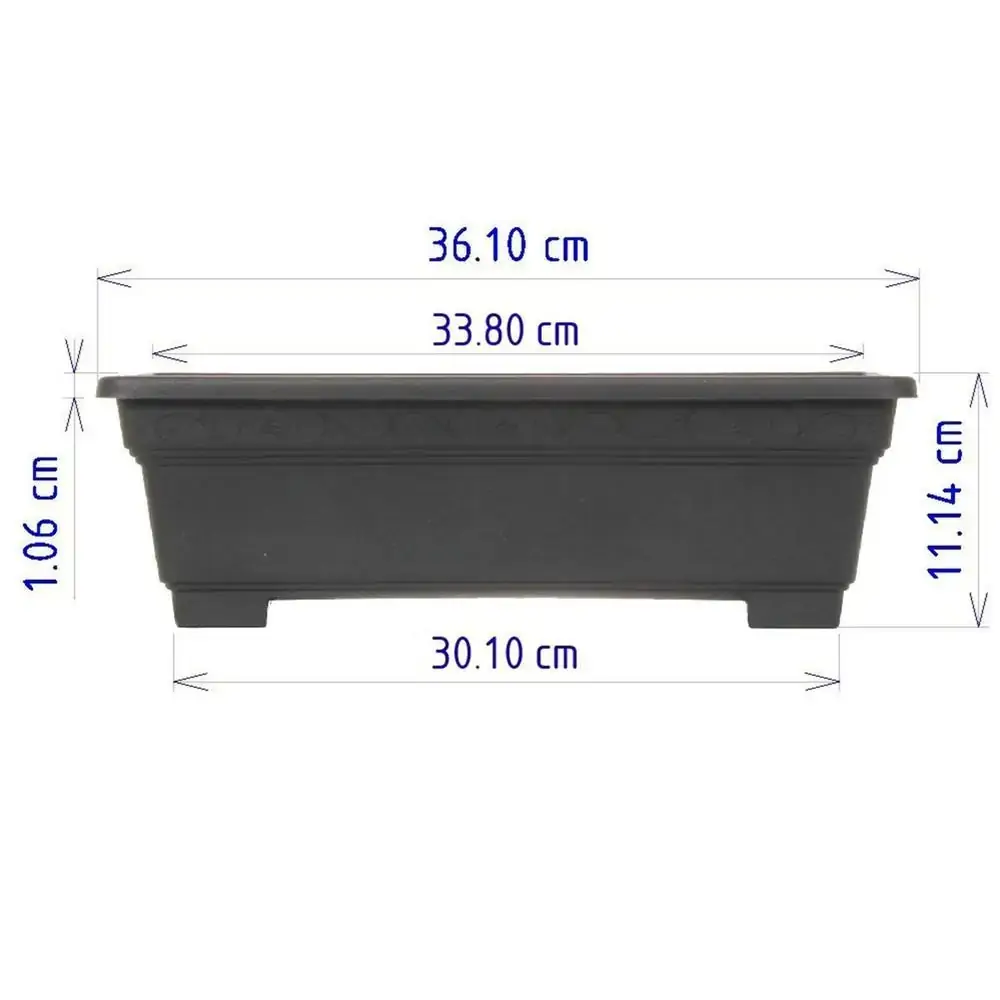 Floreira Retangular em Polipropileno Vicenza 36x15cm - Preto