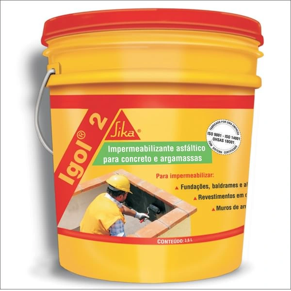 Pintura Asfáltica Impermeabilizante Sika Igol 2 3,6L Preto