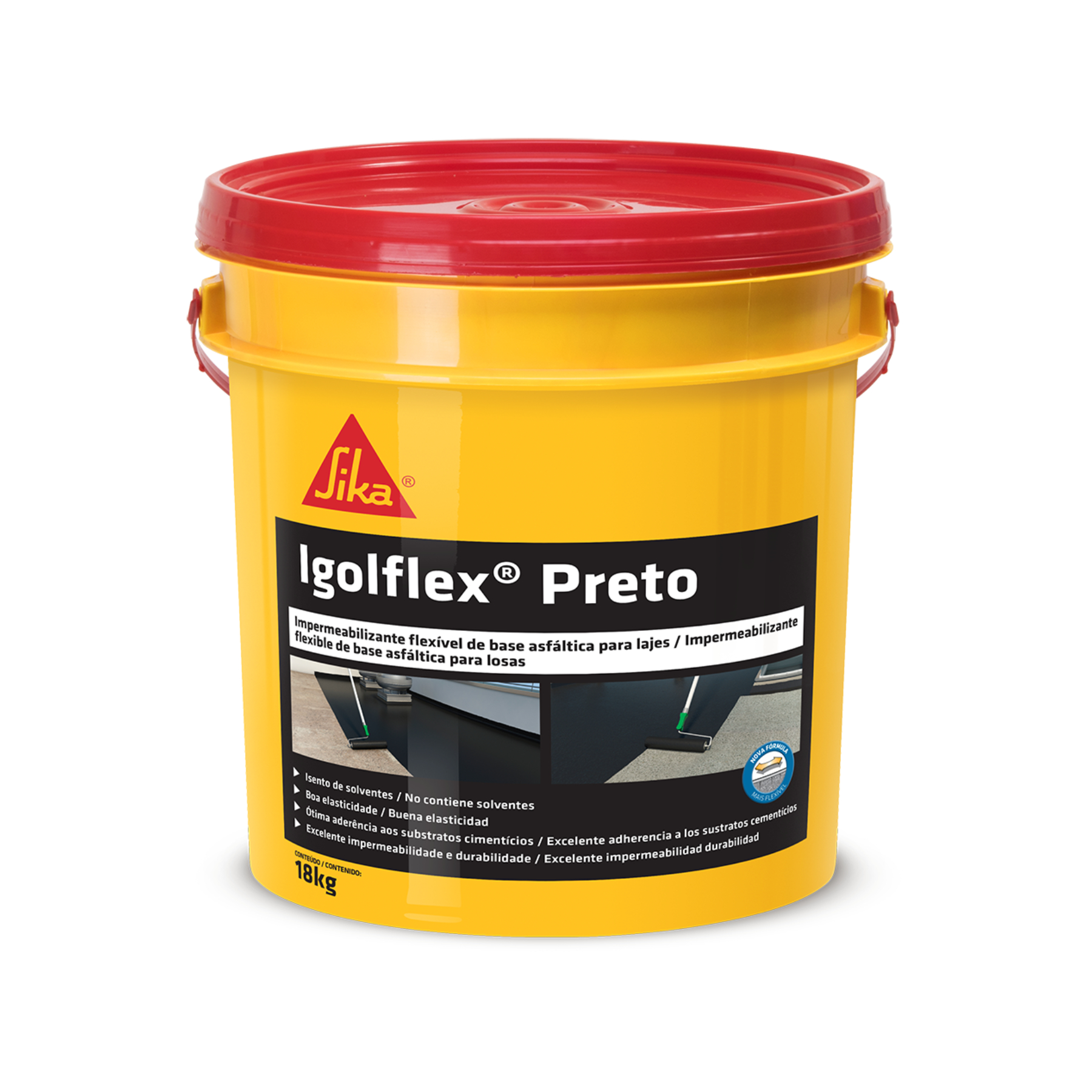 Manta Líquida Impermeabilizante Asfáltica Sika Igolflex Preto 18L