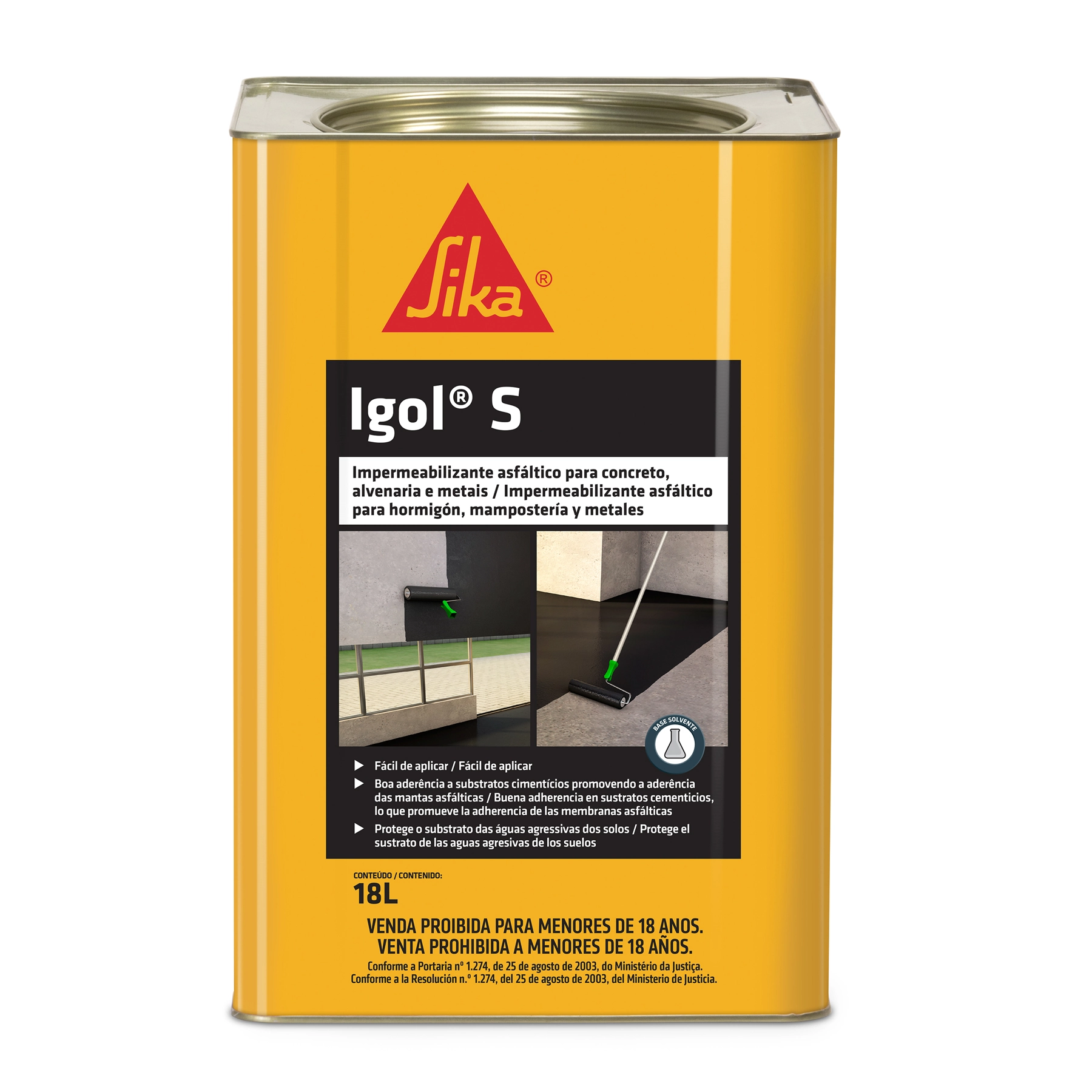 Primer Impermeabilizante Sika Igol-S Preto 18L