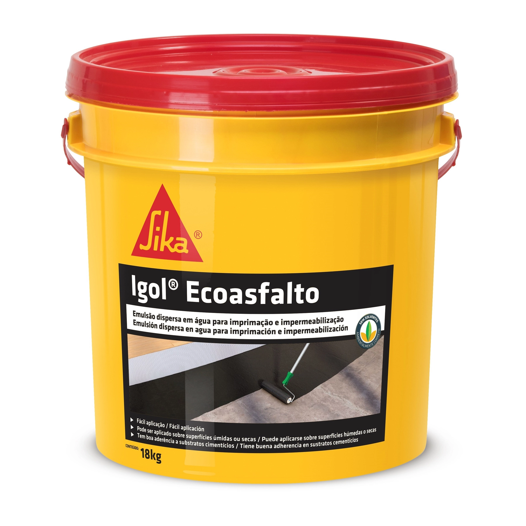 Pintura Asfáltica Impermeabilizante Sika Igol Ecoasfalto 18L Marrom