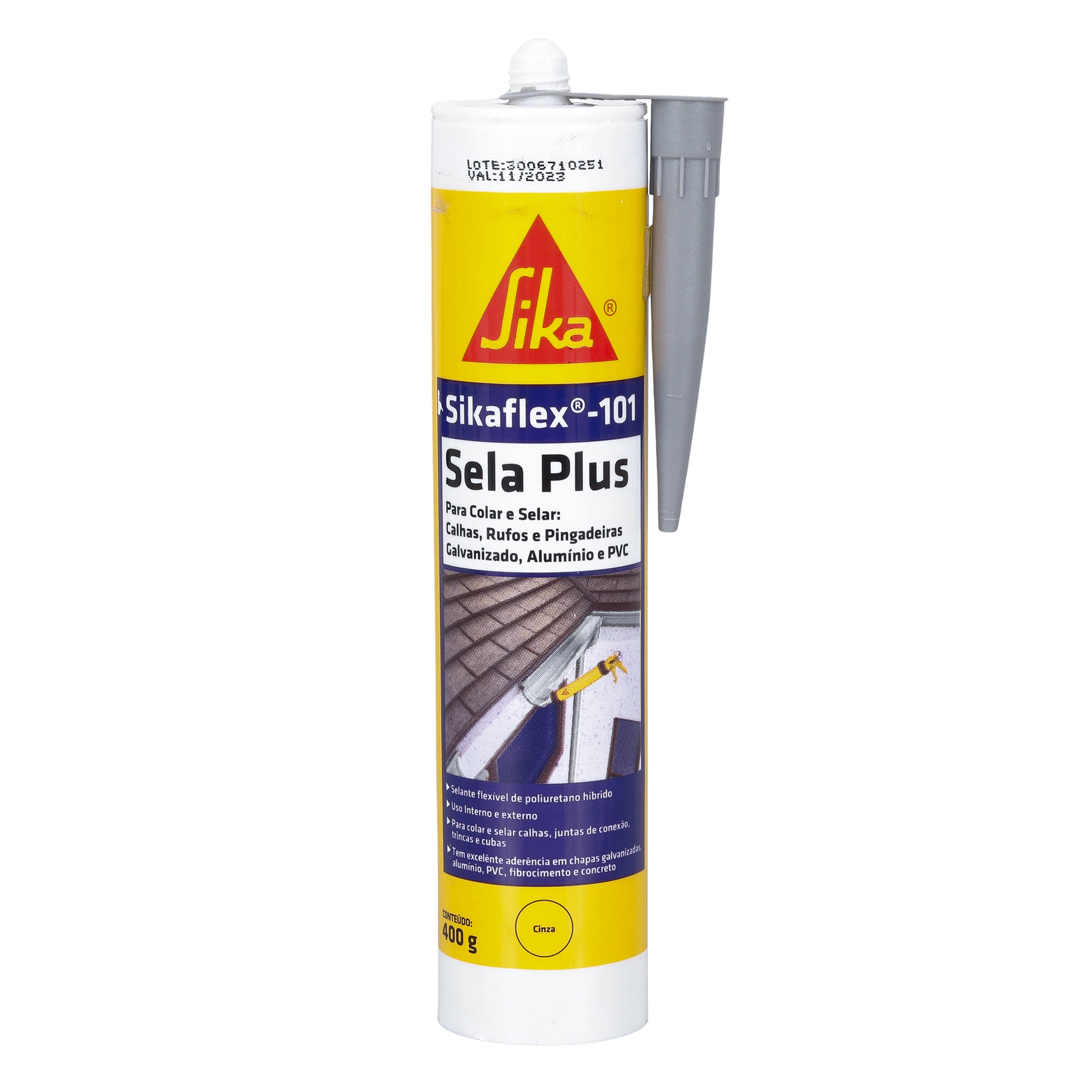 Selante Pu Sikaflex Construcao 250ml Cinza