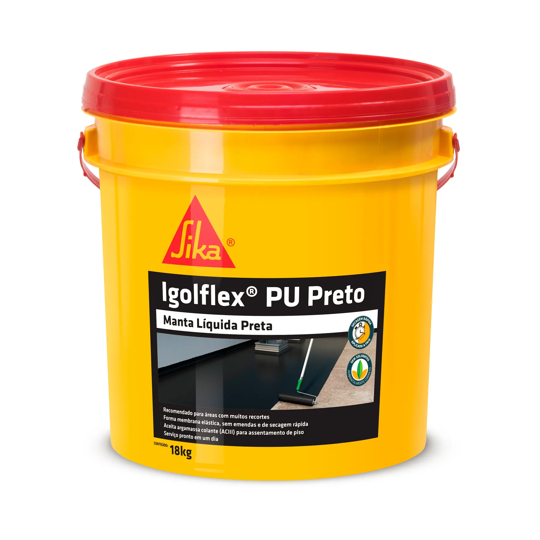 Membrana Asfáltica Líquida Impermeabilizante Igolflex PU 18kg Preto Sika