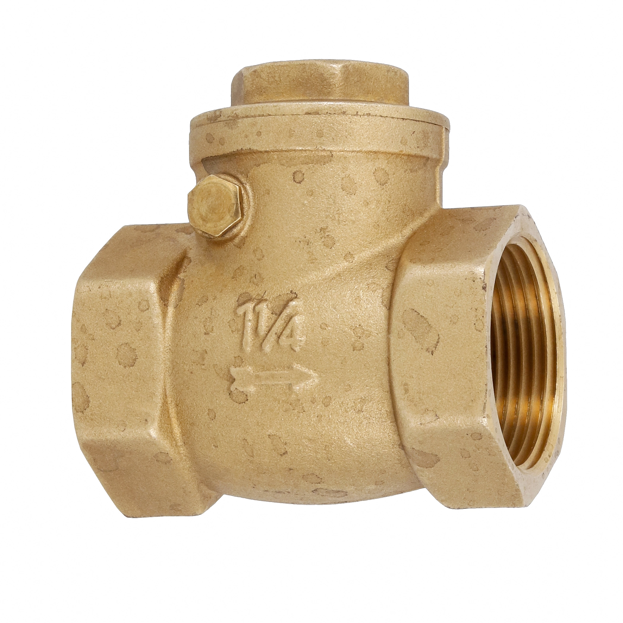 Válvula de Retenção Portinhola Latão Roscável Água Quente e Fria 35mm ou 1.1/4" Wog