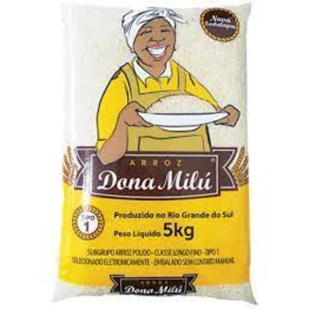 Arroz Agulhinha Tipo 1 DONA MILÚ Pacote 5kg
