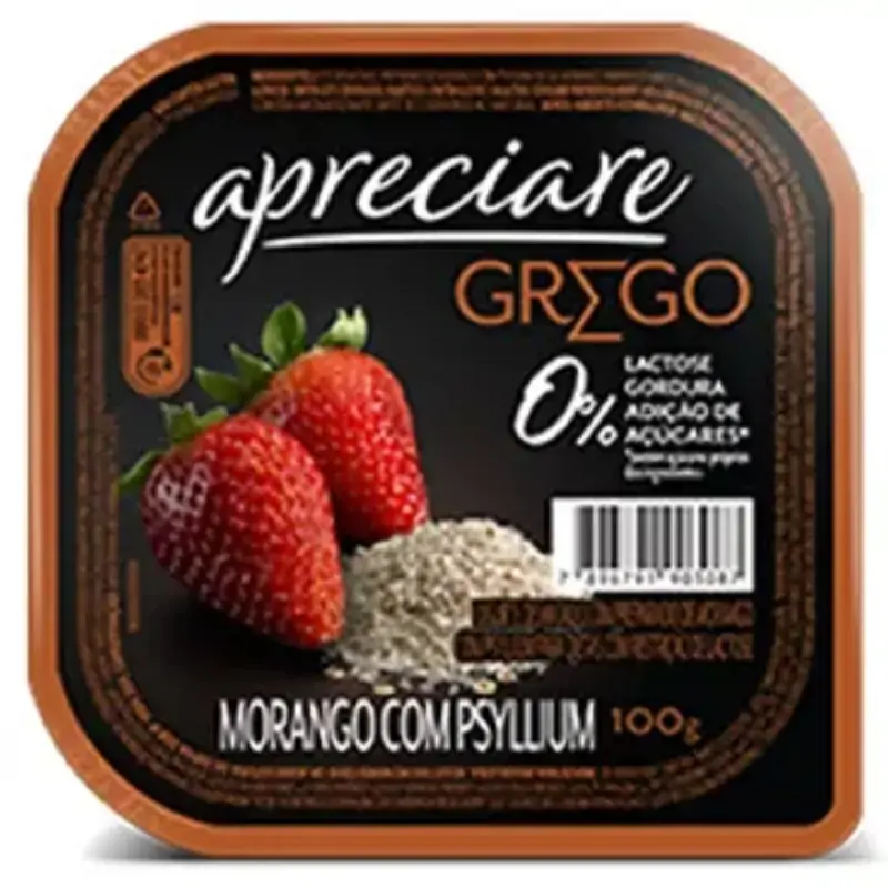 Iog Grego Morango Psyllium Apreciare 100g