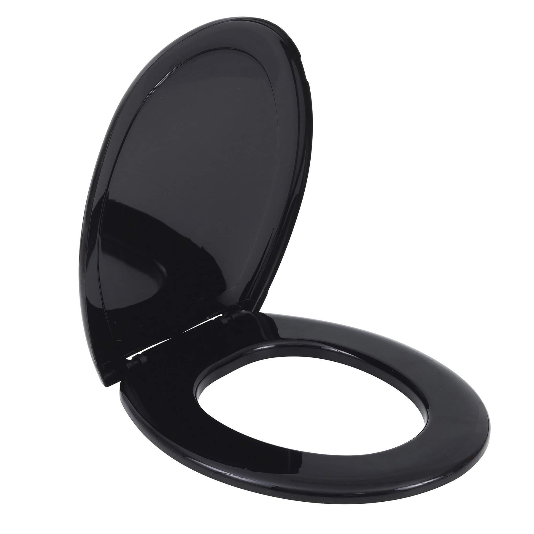 Assento Sanitário Convencional com Fechamento Comum Oval Polietileno Preto Sensea