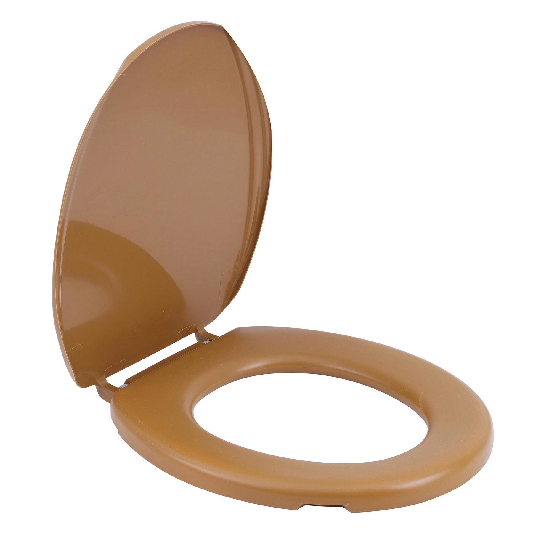 Assento Sanitário Almofadado Convencional com Fechamento Comum Oval Polipropileno Caramelo Mebuki