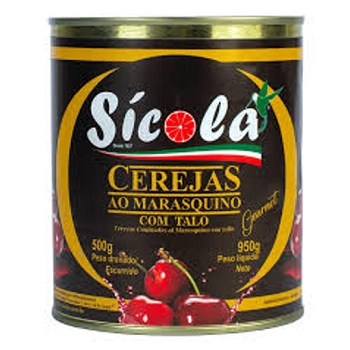 Cerejas Ao Marasquino C/talo Lata 500g Sicola